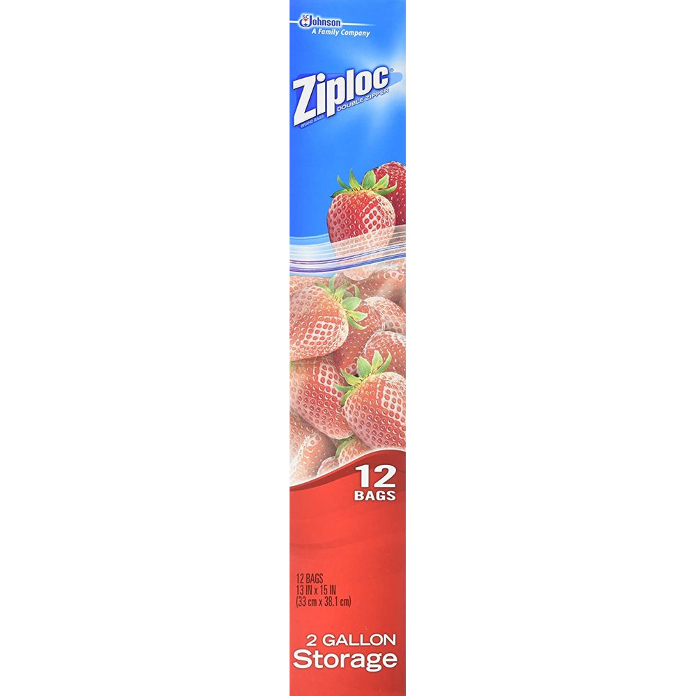Ziploc Storage Bags, Jumbo 2 Gallon Size (12 Bags)