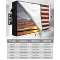 thumbnail image 2 of Farmhouse American Flag Outdoor TV Cover 60 to 65 Inch Weatherproof, Blue Red USA Flag Vintage 600D Oxford TV Covers with Waterproof Zipper, Outside Flat TV Screen Protector Size 58"W x 37"H x 4.5"D, 2 of 7