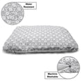 thumbnail image 3 of Grey Pet Bed, Floral Ornaments Blooming Flowers in Squares Royal Abstract Themed Pattern Art Image, Resistant Pad for Dogs and Cats Cushion with Removable Cover, 24" x 39", White Grey, by Ambesonne, 3 of 4