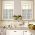 thumbnail image 2 of Tier Curtains 24 Inch Length, Colorful Buffalo Plaid Spring Color Retro Rod Pocket Short Kitchen Curtains 2 Panels, Farmhouse Window Treatment Tiers for Cafe Bathroom, 27.5”x24”, 2 of 5