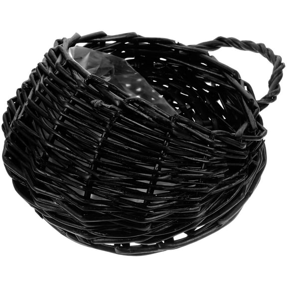 Bathroom Storage Basket Wicker Baskets Organization Home Black