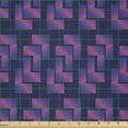 thumbnail image 2 of Ambesonne Synthwave Fabric by the Yard Microfiber, Cubic Geometric Forms, 3 Yards, Indigo Fuchsia and Royal Blue, 2 of 2