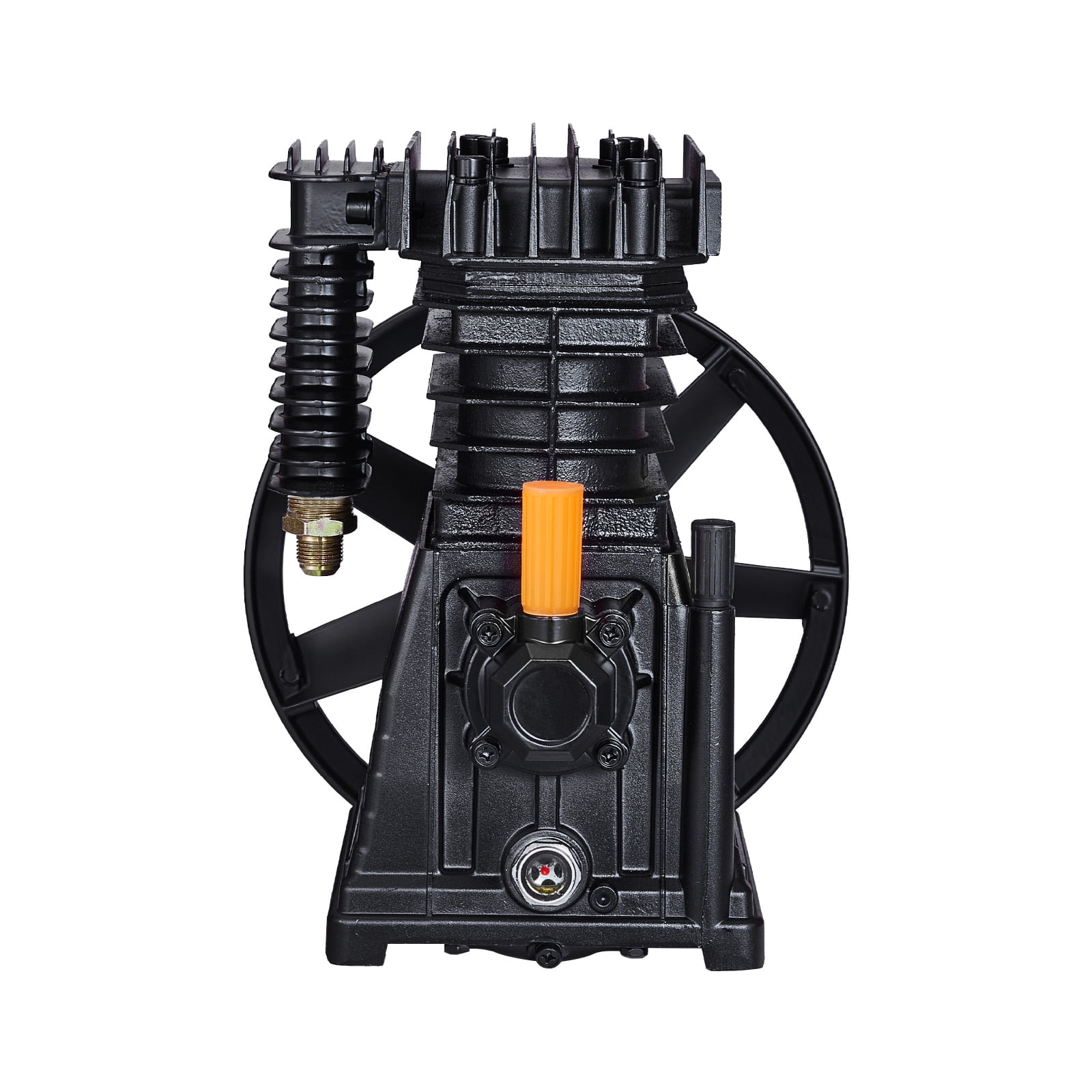 KFFKFF Air Compressor Pump Head, 3HP, 5.8CFM @ 90PSI, Dual Cylinder, Oil-Lubed, Single-Stage Aluminum Replacement Piston Pump, Max Pressure 116PSI