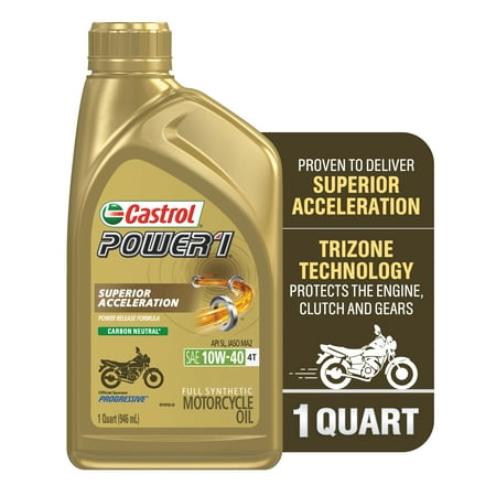 Castrol Power1 4T 10W-40 Full Synthetic Motorcycle Oil, 1 QT