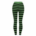 thumbnail image 2 of Elvqul Womens Casual Leggings Pants Workout Green Pants High Waist Stretch Striped Athletic Leggings for Women, 2 of 9