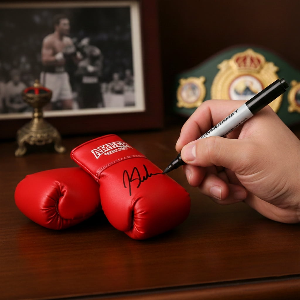 Boxing Gloves – Full-Size Replica Style for Signatures, Gifts, or Sports Decor – Red