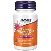 NOW Supplements, Vitamin D-3 1,000 IU, Natural Fruit Flavor, Structural Support*, 180 Chewables