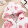 thumbnail image 4 of UAMVSH Newborn Baby Jumpsuit Fleece Sherpa Winter Long Sleeve Hooded Romper Comfy Soft Heart Print Cute Onesies for Baby Girl, 4 of 6