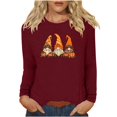 thumbnail image 2 of VKOYWKM Thanksgiving Shirt for Women Cute Gnomes Graphic T Shirts Fall Long Sleeve Tops Loose Fit Crew Neck Thankful Grateful Blessed T-Shirts Tunic Blouse, 2 of 3