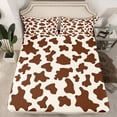 thumbnail image 2 of Homewish Cow Print Girl Boy Twin Sheet Sets 3pcs,Farmhouse Animal Twin Fitted Sheet Microfiber,Abstract Geometric Breathable Flat Sheet,Super Cozy Room Decor, 2 of 7