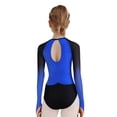 thumbnail image 4 of TSSOE Girls 3-Piece Gymnastic Leotards Gradient Rhinestones Sparkling Ballet Dance Outfit with Shorts Set Blue 14, 4 of 7