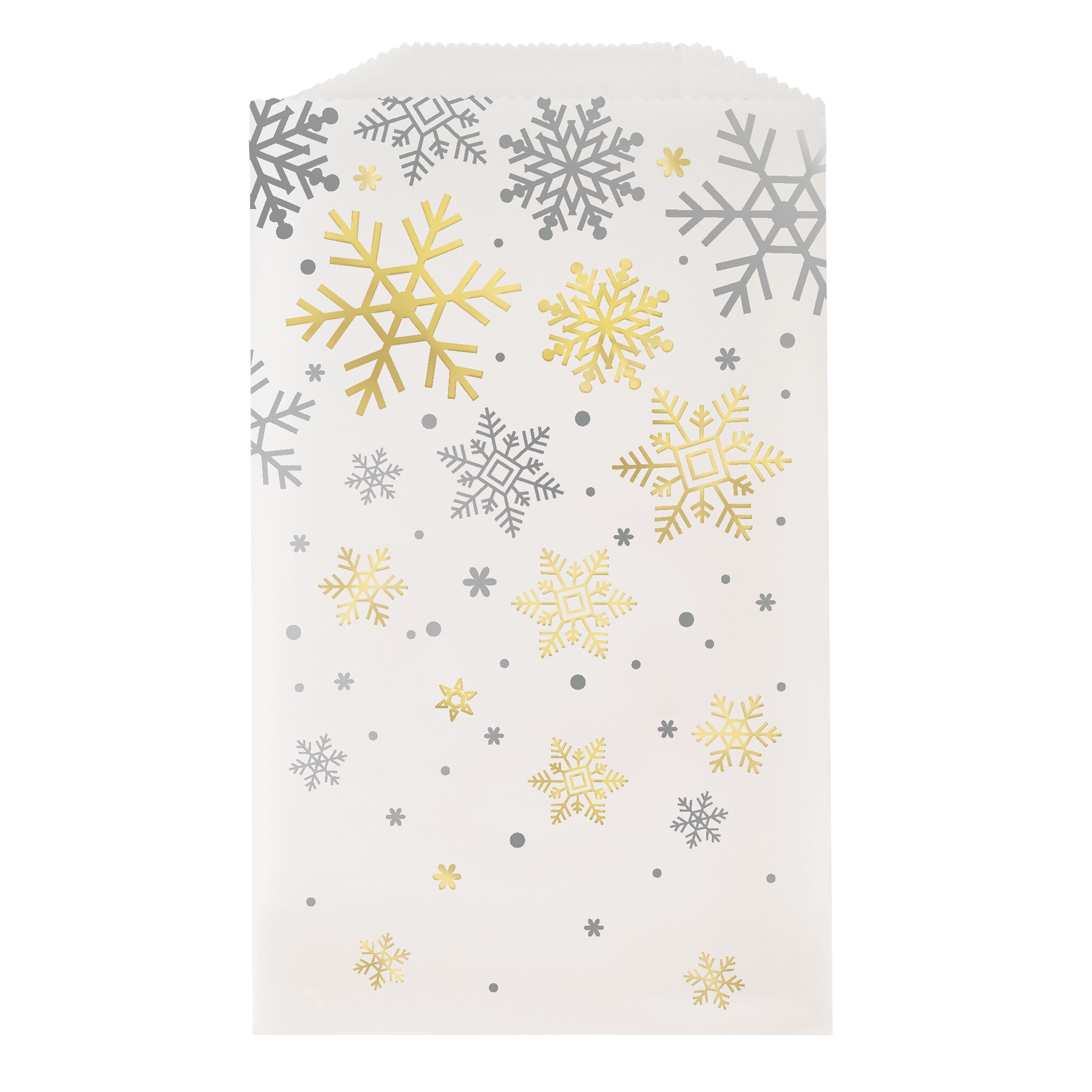 Silver and Gold Snowflakes Holiday Glassine Cookie Bags, 8ct Walmart