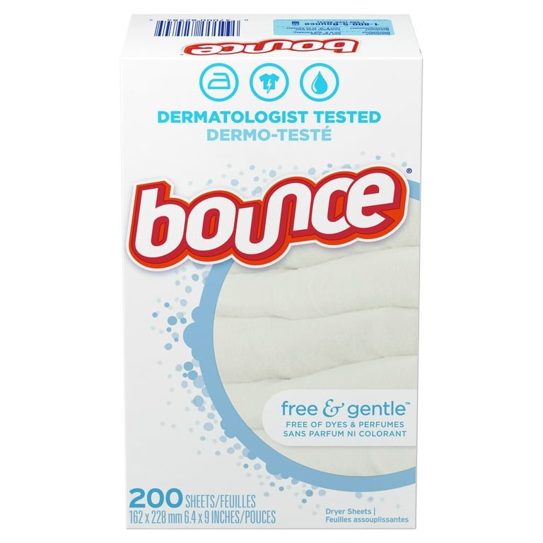 Bounce Free & Gentle Unscented Fabric Softener Dryer Sheets for