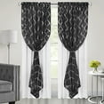thumbnail image 4 of Woven Trends 2-Pack Double Layer Light Filtering Curtains, Moroccan Trellis and Modern Lattice Curtains for Living Room and Bedroom, Rod Pocket Panel Set of Two, 52" x 84", Black, 4 of 7