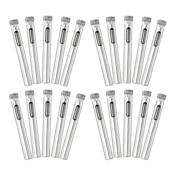 20 Pack Diamond Drill Bit Set,6mm (1/4inch) Small Diamond Hole Saw Kit for Glass, Porcelain, Ceramic Tile, Marble