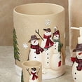 thumbnail image 1 of Avanti Linens Wastebasket Snowmen Gathering Collection, Decorative, Natural, 1 of 10