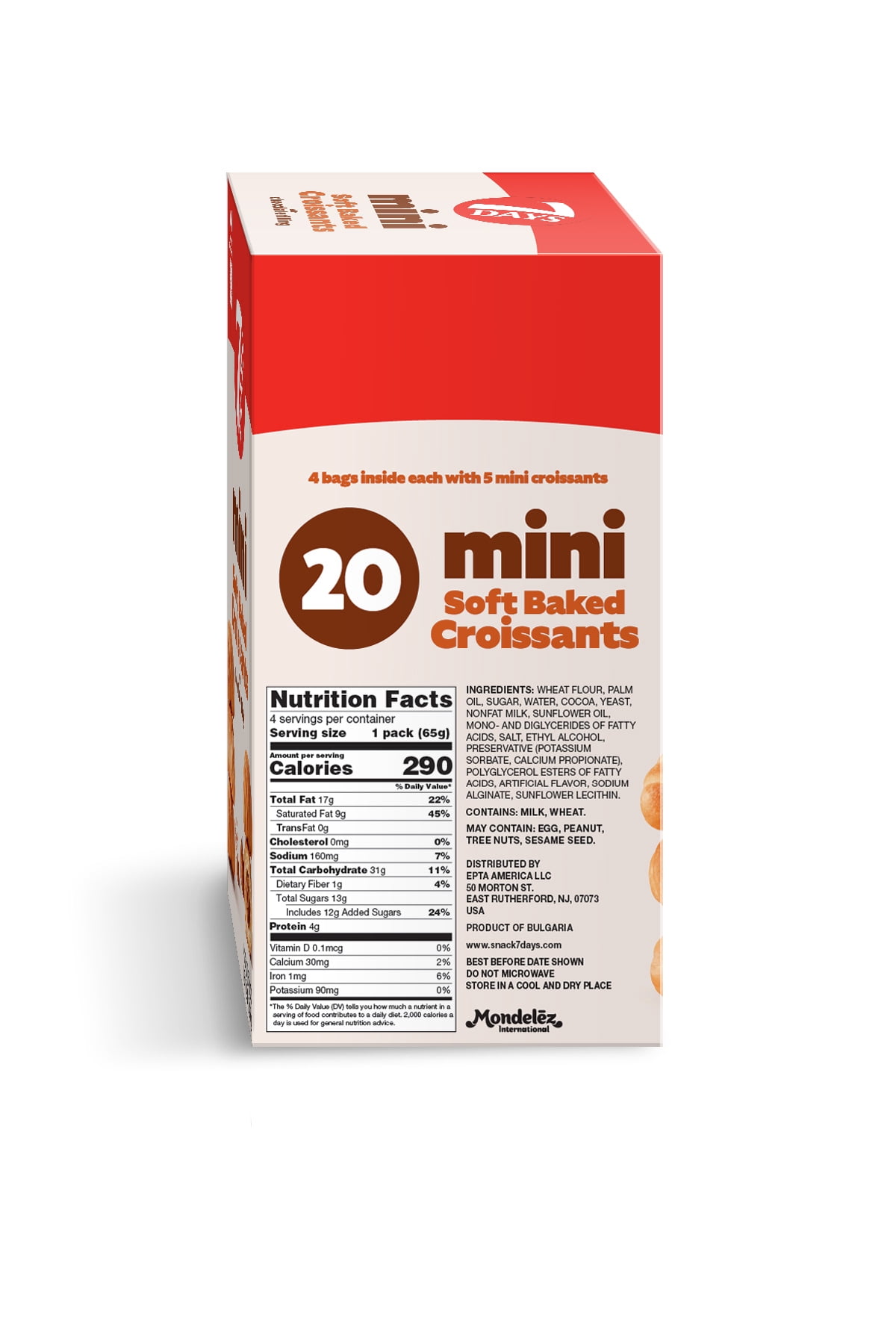 7Days Mini Croissants, Chocolate, Breakfast On the Go, Non-GMO (Pack of 4)