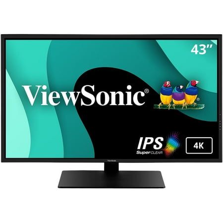 ViewSonic VX4381-4K 43 Inch Ultra HD MVA 4K Monitor Widescreen with HDR10 Support, Eye Care, HDMI, USB, DisplayPort for Home and Office