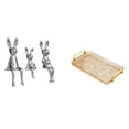 thumbnail image 1 of Escultura de figura sentada, bandeja para servir, cocina, mango de cerámica rectangular, adecuada para regalar, decoración del hogar, oficina, fiesta., 1 of 8