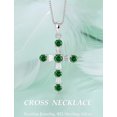 thumbnail image 4 of VESITIM Cross Necklace for Women 925 Sterling Silver Jesus Christian Cross Pendant May Birthstone Created Emerald Religious Faith Jewelry Gift, 4 of 7