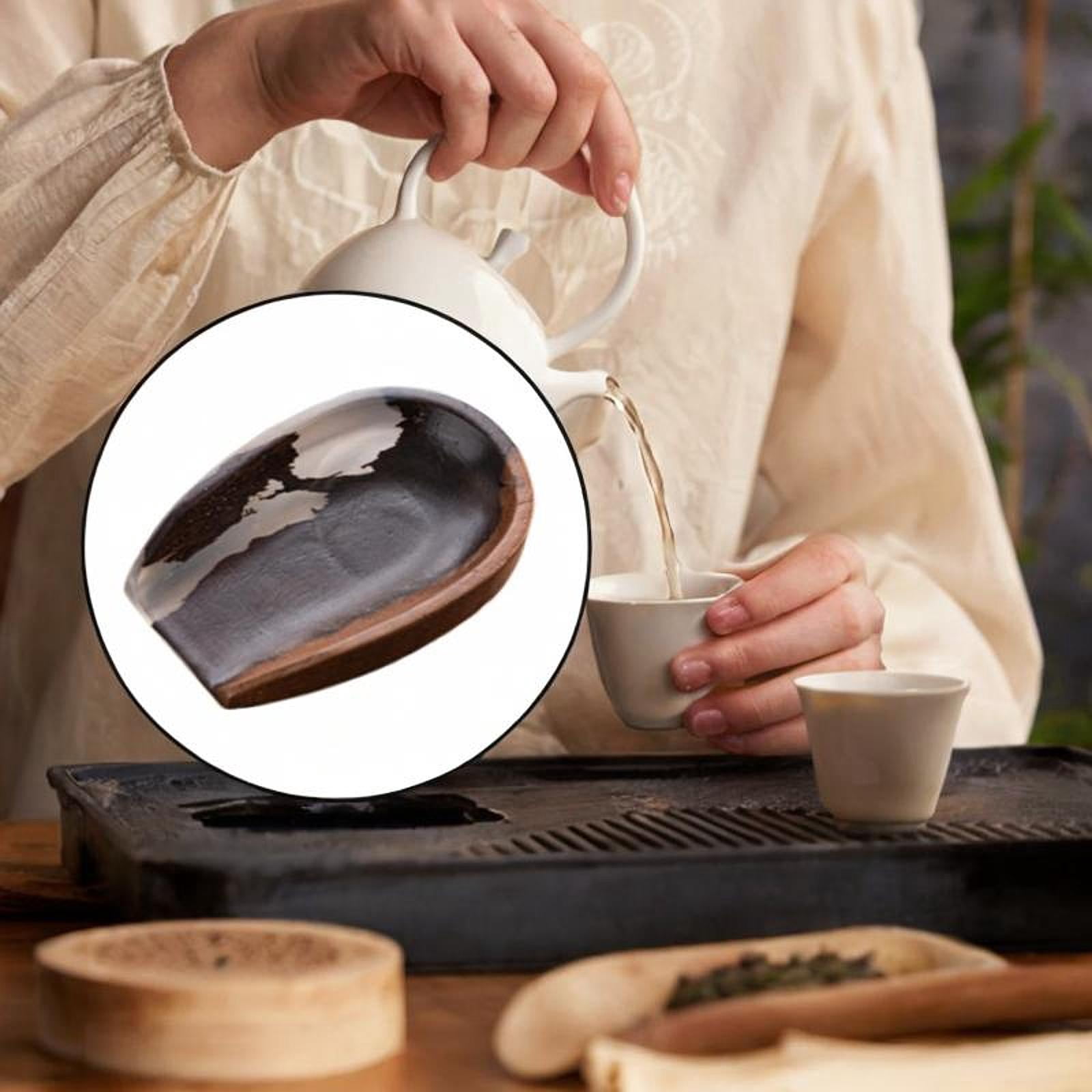 CarpNettore Coffee Bean Cup Cha He Tray Wood Resin Coffee Accessory Measuring Tray Weighing Color B