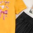 thumbnail image 4 of Cethrio Girls Summer Outfit Sets, Casual Short Sleeve Printed 2 Piece T-Shirts and Pants Set Orange Size 4-5 T, 4 of 5