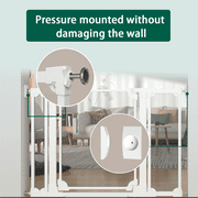Fairy Baby Clear Baby Safety Gate with Wall Protectors 29-47 in Wide Pressure Mounted Gates White