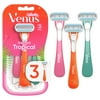 Venus Tropical Women's 3 Blade Disposable Razor, 3 count, Multi-Color