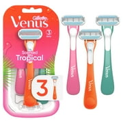 Venus Tropical Women's 3 Blade Disposable Razor, 3 count, Multi-Color