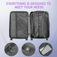 thumbnail image 4 of Zimtown 3 Piece Luggage Set, Carry on Suitcase Sets Hardside Lightweight Spinner with TSA Lock, Light Purple, 4 of 11