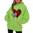 thumbnail image 1 of WEAIXIMIUNG Sweat-Shirt pour Femmes Zip Sans Capuche Col Rond Poche Imprimé Cœur Saint-Valentin Manches Longues, 1 of 3