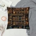 thumbnail image 2 of Patifu Bookish Graphic Decorative Cushion Cover for Home Couch Living Room Sofa, Short Plush Material, Invisible Zipper Design, Printed on Both Sides, Home Furnishing Theme 24x24in, 2 of 5
