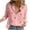 4#Pink, variant on RQYYD Tops for Women Lapel V Neck Mushroom Print Shirts Summer Cotton Linen Tees Shirts Long Sleeve Button Down Blouses