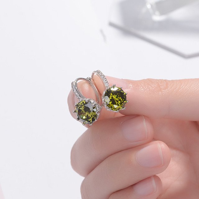 Nuevos pendientes de plata de ley 925 con cristal de circón brillante para mujer, joyería de moda, regalos para fiesta de compromiso y boda