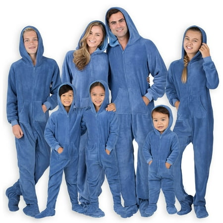 

Footed Pajamas - Family Matching Sea Blue Hoodie One Pieces for Boys Girls Men Women and Pets - Toddler - Small (Fits 2 8 - 2 11 )