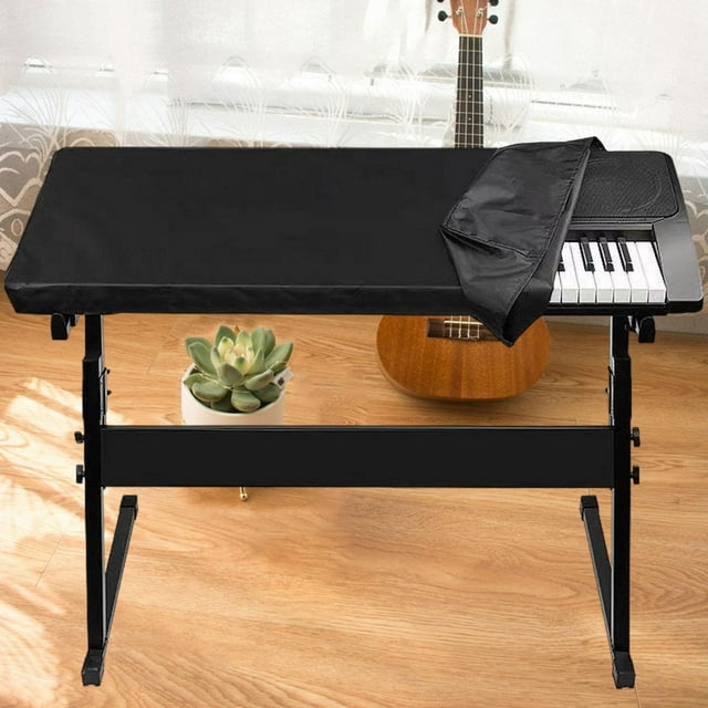Funda protectora para teclado de piano, suave, ligera, portátil, fácil de usar, con cierre elástico y cordón, a prueba de polvo, cobertura completa. 88 teclas