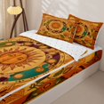 thumbnail image 3 of Erosebridal Retro Sun Mandala Zipper Full Size Comforter Sets with Fitted Sheet and 2 Pillowcases,Floral Zipper Bedding Set For Adults,Reversible,4pcs, 3 of 7