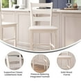 thumbnail image 6 of Emma + Oliver Classic Wood Bar Height Dining Stool in White Wash with Solid Wood Seat and Ladderback Design, 6 of 12