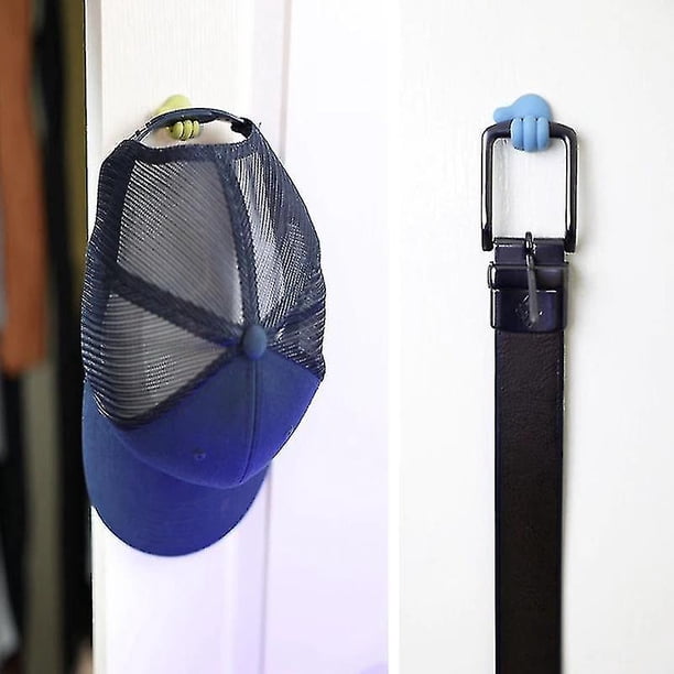 4 ganchos de pared con clip multifuncional para el hogar, color morado.