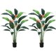 thumbnail image 1 of 2 pack 7ft(84in) artificial bird of paradise plant - fake palm tree para indoor y outdoor moderno decor, perfect housewarming gift con 17 trunks, faux leaves, y 3 flowers, 1 of 7