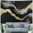 thumbnail image 4 of ERAPDAUR  Marble Tapestry Japanese Kintsugi Marbling Stone Tapestry Wall Hanging For Bedroom Living Room Dorm Home Decor Black White Golden Veins 50x40inch, 4 of 6