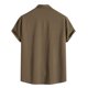 thumbnail image 3 of Men's Spring Summer Casual Solid Color Short Sleeve Shirt Loose Turn-down Collar Shirt XL, 3 of 3