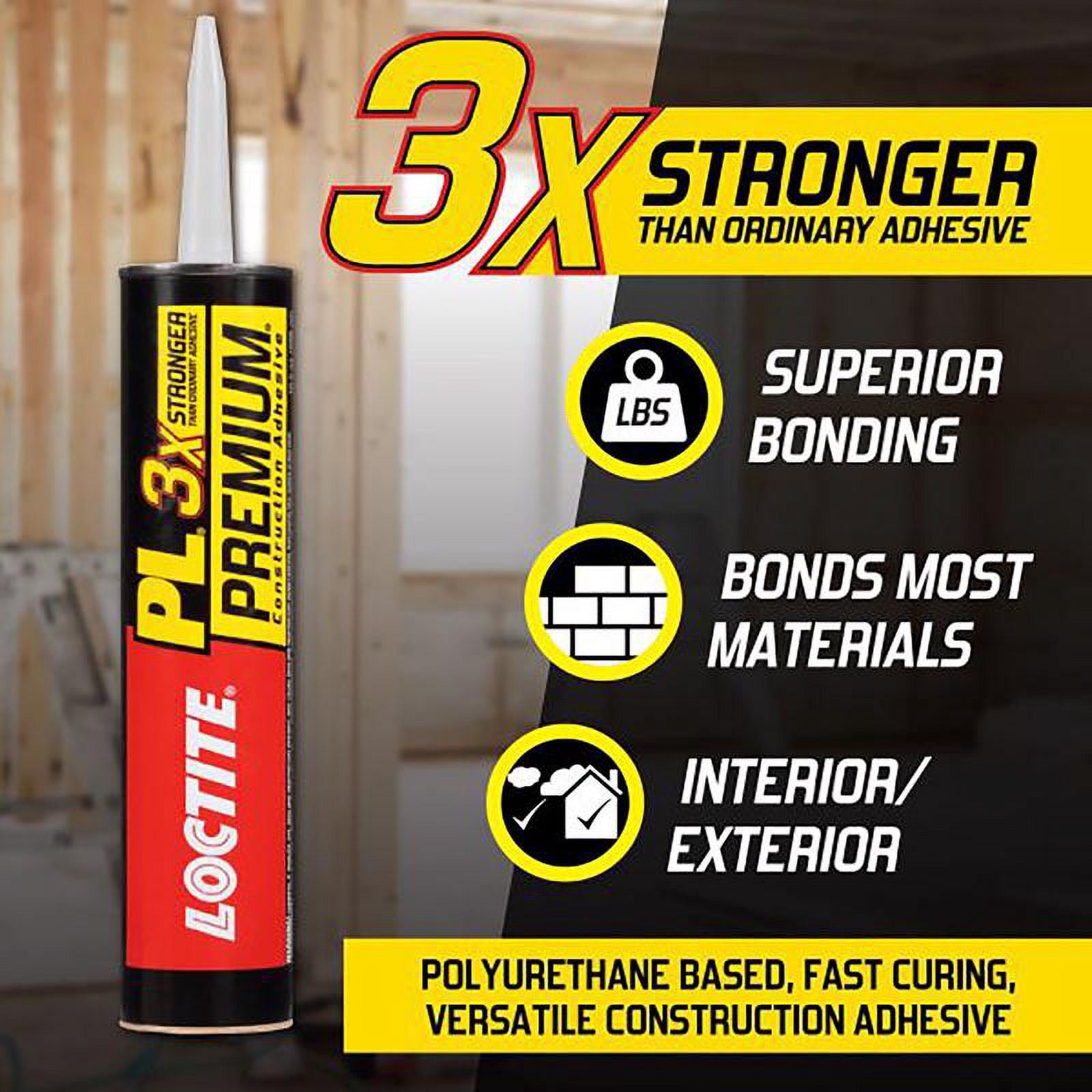 Loctite Pl Premium Polyurethane Construction Adhesive Pack of 12, Tan 10 fl oz Cartridge