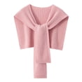 thumbnail image 1 of Xiao Hua Chal de suéter para mujer, chal de punto suave y cálido, bufanda informal de viaje, capa con hombros descubiertos, chal de moda, 1 pieza, rosa, 1 of 5