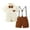Apricot, variant on CARETOO Boys Toddler Suit Clothes Short Top Shirt Bowtie Suspenders Shorts 12M-5T Summer Outfits