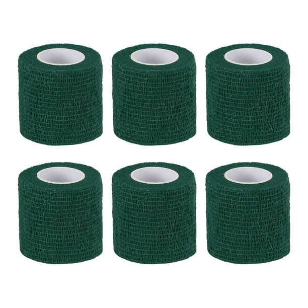 2" x 177" 6 Pcs venda adhesiva elástica autoadhesiva cinta deportiva verde oscuro