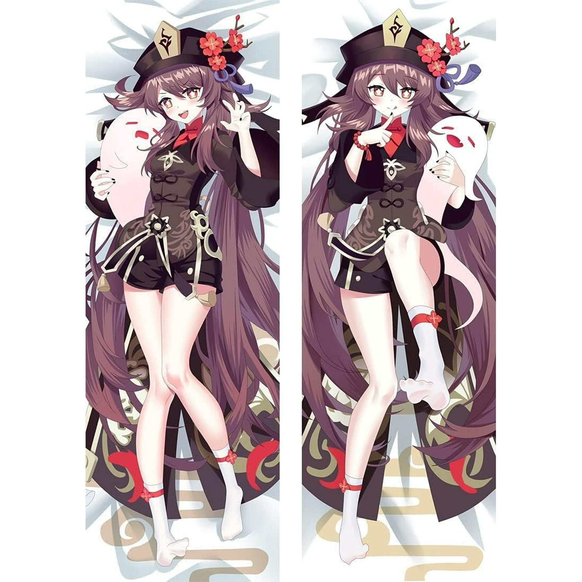 FUNCASES Dakimakura Genshin Impact Hu Tao Zipper Closure Anime Hugging Body Tricot Pillow Case Anime Cartoon Characters 150x50cm Body Pillowcase Pillow Cover Walmart