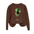 thumbnail image 5 of Craaazy Women's St. Patrick's Day Love Heart Printed Crewneck Long Sleeve Shirts Gifts, 5 of 7