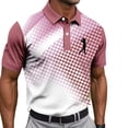 thumbnail image 2 of Fnnxeal Mens Polo Shirts Graphic Casual Collared Golf Short Sleeve Summer Polo Pink Shirts for Men Size 2XL, 2 of 7