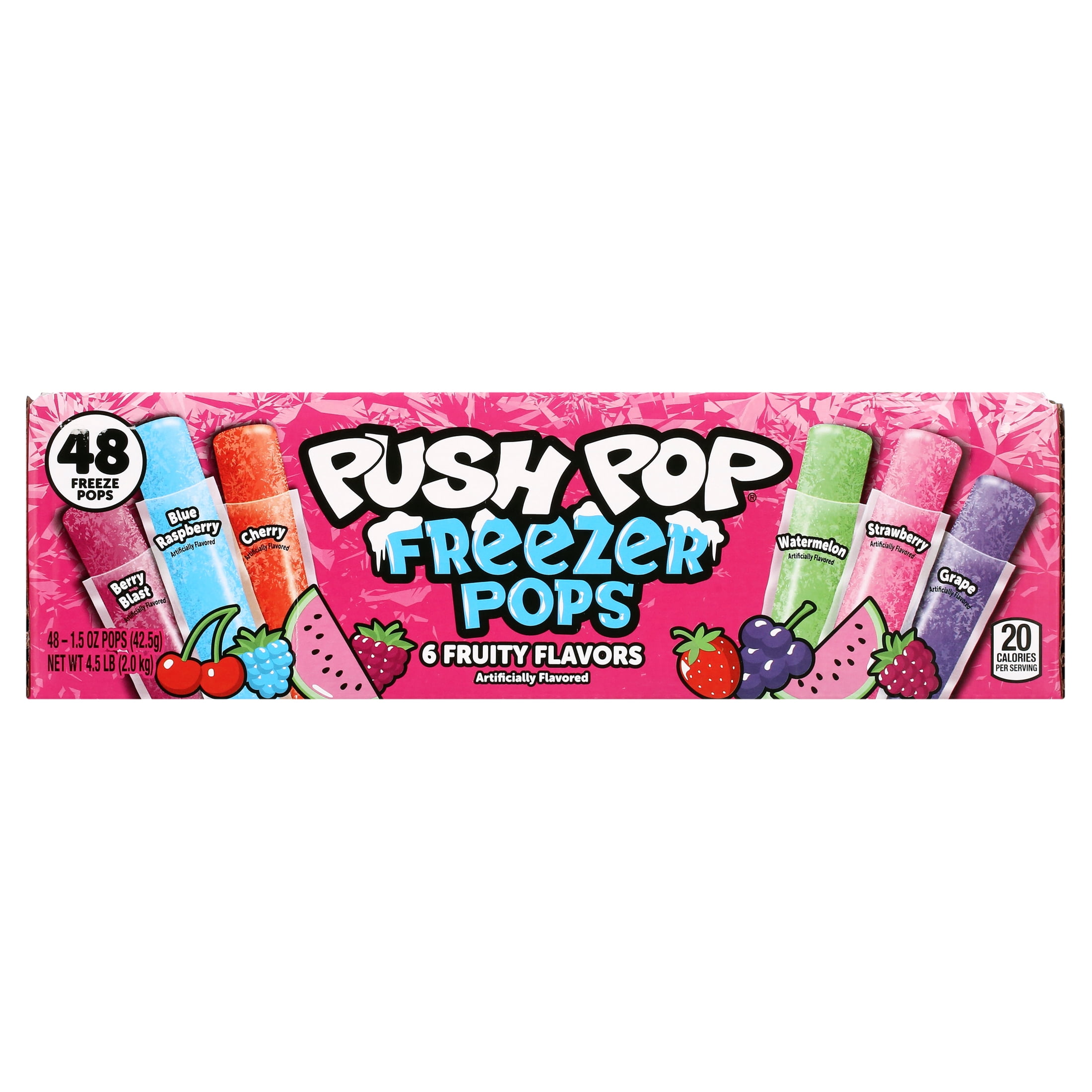 Push Pop Ice Pops, 6 Fruity Flavors, 48 Count Box